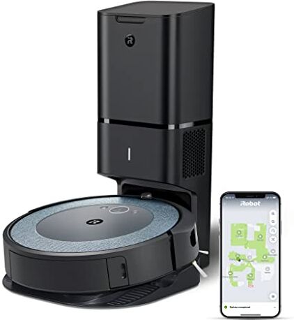 Irobot Roomba I3+552 Robot Aspirapolvere Connesso, Mappatura Intelligente, Due Spazzole In Gomma Multisuperficie, Wi-fi, Compatibile Con Assistente Vocale, Tecnologia Imprint, 0.4 L, Grigio/Blu