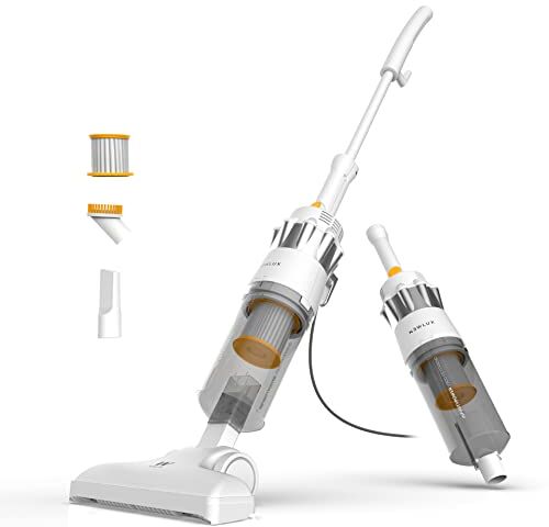 Newlux Aspirapolvere con Filo 2in1 V900, verticale e manuale, 800 W, 2L, 16,5 Kpa, Triple Sist. Filtraggio (F.HEPA) e Tecnologia Ciclonica   5 m di azione   Efficienza energetica A (Bianco)