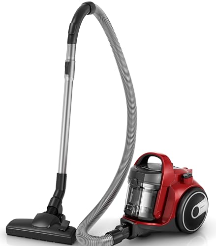 Bosch BGC05AAA2, Aspirapolvere senza sacco, Serie 2, Potenza 800W, Facile da riporre e da utilizzare, Salvaspazio, Senza sacchetto, Silenzioso, Lavabile, Raggio d'azione: 9 m, Rosso