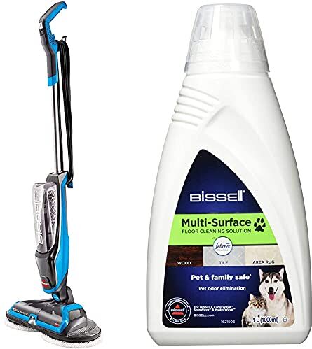 Bissell 20522 Spinwave Pulitore Multi-Funzione 2-In-1, Elettrico Con Panni Rotanti, 0.83 Litri & Formula Multisuperficie Febreze-Detergente Per Ambienti Con Animali Domestici Crosswave Pet Pro