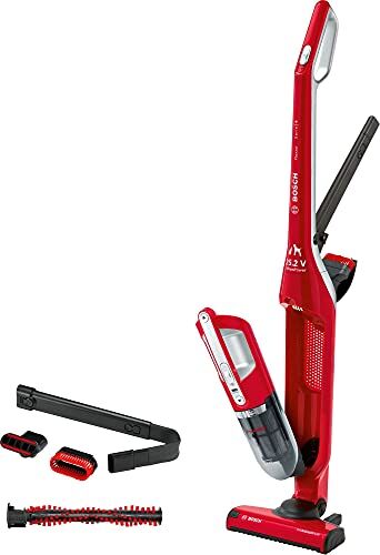 Bosch Flexxo Serie   4 Aspirapolvere Ricaricabile senza Fili, Scopa Elettrica e Aspirabriciole 2in1 con Kit Accessori per ProAnimal Integrati, 25.2V, Rosso