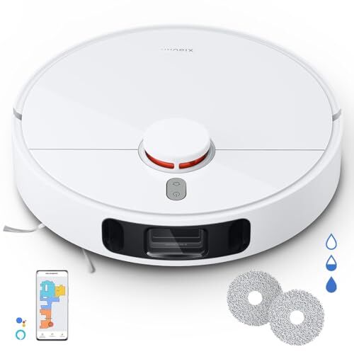 Xiaomi Robot Vacuum S10+, Aspirapolvere Lavapavimenti, Rilevamento Ostacoli 3D, Navigazione LiDAR, Aspirazione 4.000Pa, Pulizia a Pressione Doppio Panno Rotante, Identificazione tappeti, Controllo APP