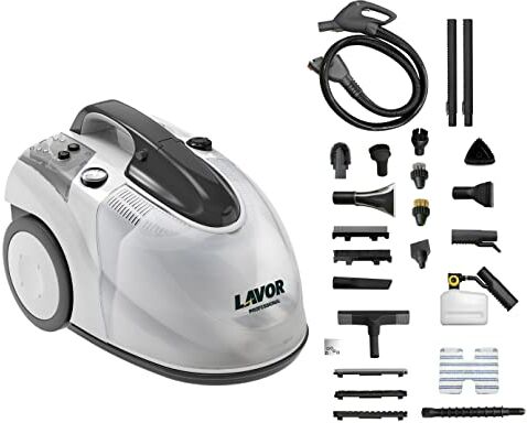 Lavor Pulitore a Vapore Professionale GV EGON VAC 4.1 Plus con Aspirante Elimina Germi e Batteri con la Forza del Vapore a 152°C ,per Pavimento duro