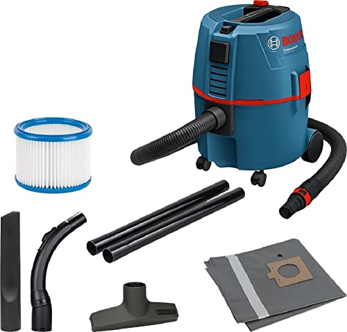 Bosch Aspiratore a Umido/A Secco Gas 20 L Sfc (Incl. Bocc. Solidi, Bocc. a Lancia, Sacco Raccogl., 1 Filtro Piatto, Impugn. Regol. Aria, Adatt. Uni., 2 Tubi di Aspir., Tubo Fless. Uni.)