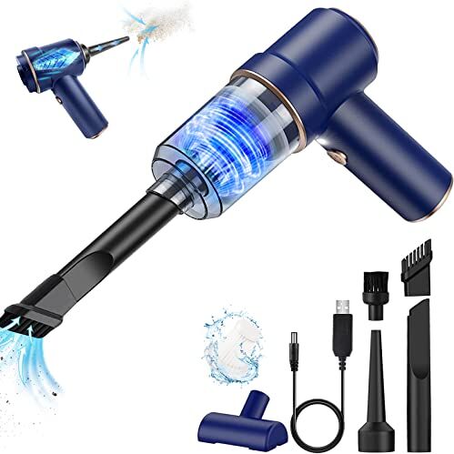 Generico YUEJIDZ Aspirabriciole Senza Fili Auto,Casa Aspirapolvere Portatile 25min con Filtri Lavabili Aggiuntivi Illuminazione a LED,Ricaricabile Aspirapolvere Piccolo Alta Potenza di Aspirazione