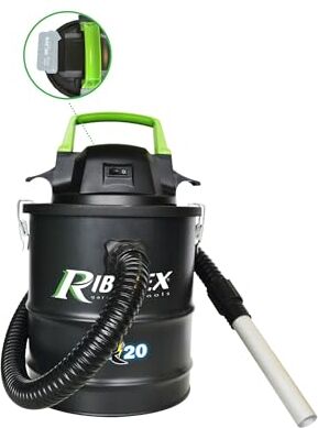 Ribimex , Aspiracenere a Batteria RBAT20, Nero, 40 W, 15 Litri, 81 decibeles