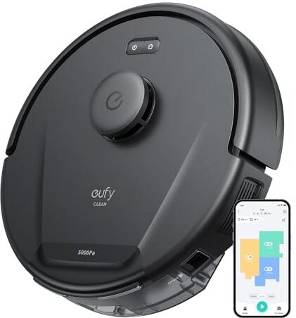 eufy Clean L60 Robot Aspirapolvere, aspirazione ultra potente da 5.000 Pa, navigazione laser iPath, per la pulizia profonda dei pavimenti, ideale per capelli e pavimenti duri