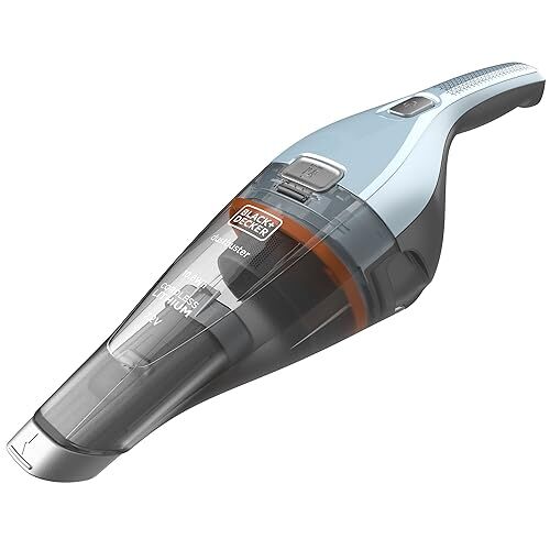 Black & Decker Aspirabriciole Senza Fili a Batteria Litio Bocchetta Estensibile e Doppio Sistema di Filtraggio,Contenitore Rimovibile, Supporto a Muro, Capacità 385 ml, 7.2 V, 5.4 Wh, Azzurro