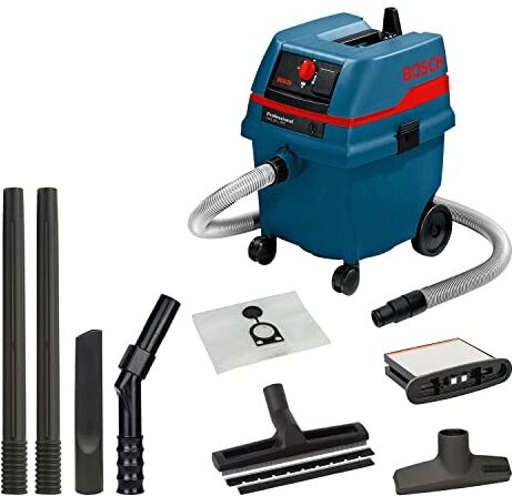 Bosch Aspiratore a Umido/A Secco Gas 25 L Sfc (Incl. Bocc. Solidi, Bocc. a Lancia, Tubo Fless. 3 M,Set Bocc. Pavimenti, Sacc. di Carta,1 Filtro Poliestere,Impugn. Regol.Aria,2 Tubi Asp.)