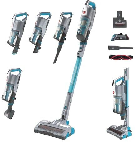 Hoover H-FREE 500 HYDRO PLUS HF522YSP 011 Aspirapolvere Senza Fili, 330W, 0,45 L, Aspira e Lava, Mini Turbo Spazzola, Autonomia 45 Min, Compatta, Blu