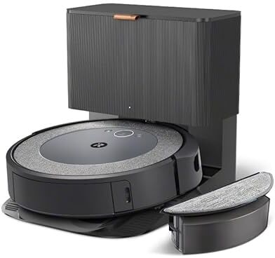 Irobot Roomba Combo i5+, Robot Aspirapolvere Lavapavimenti, Base Autosvuotante, Mappatura Intelligente, Wi-Fi, Rilevamento Ostacoli, 2 Spazzole Multi-Superficie, App e Assistente Vocale