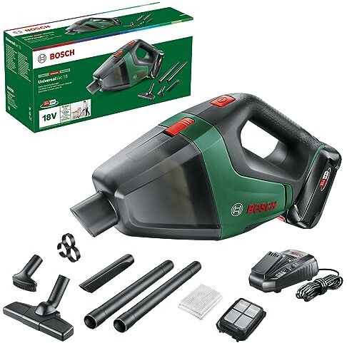 Bosch Portatile aspiratore a batteria UniversalVac 18 (batteria da 2.5 Ah, sistema V, confezione in cartone) Green