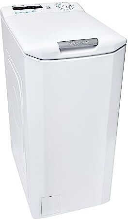 Candy Smart CSTG 272DVE/1-S Lavatrice con caricamento dall'alto, 7 kg, funzionamento intelligente con tecnologia NFC/Mix Power System/Meccanismo di apertura Gentle Touch, colore: Bianco