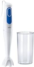 Braun MQ3000WH Smoothie MultiQuick 3 Minipimer, Frullatore ad Immersione dotato di Bicchiere graduato 600ml senza BPA, Tecnologia Tedesca, 2 Velocità, potente motore da 700 Watt, Bianco/Blu