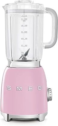 SMEG , Frullatore da Tavolo  1,5 L, 4 Livelli di Velocità, 3 Funzioni Smoothie, Pulse e Tritaghiaccio, Blocco Motore e Tappo Dosatore, Base Antiscivolo, Avvolgicavo Integrato, 800W, Rosa