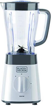 Black & Decker BXJB500E Frullatore con Caraffa, 1,5L, Plastica, Bianco