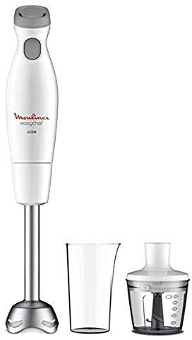 Moulinex Easychef Frullatore ad immersione 2 in 1 con bicchiere da 800 ml e accessorio tritatutto da 500 ml, 2 velocità, facile da pulire, potenza 450 W