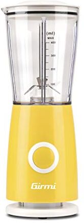 Girmi FR03 Frullatore Elettrico, 170W, 4 Lame in Acciaio INOX, 400 ml, Bicchiere graduato, Giallo