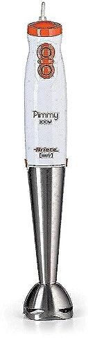 Ariete 881 Pimmy 200 W, Frullatore a Immersione, 200 W, 2 Velocità, Lama in Acciaio inox, Gancio in Gomma in Dotazione, Bianco/Arancione