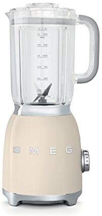 SMEG , Frullatore da Tavolo  1,5 L, 4 Livelli di Velocità, 3 Funzioni Smoothie, Pulse e Tritaghiaccio, Blocco Motore e Tappo Dosatore, Base Antiscivolo, Avvolgicavo Integrato, 800W, Crema