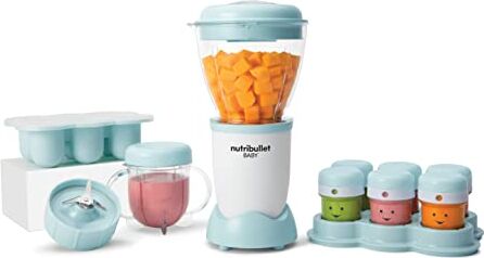 NutriBullet Baby Frullatore, Frullatore Elettrico, Accessori Piccoli per Bambini, Bicchieri Senza BPA, Potenza 200 Watt,