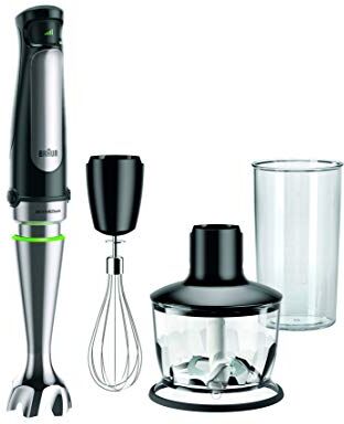 Braun MultiQuick 7 MQ7035X Frullatore Immersione, Minipimer, Dotazione Frusta a Filo, Tritatutto da 500ml e Bicchiere Graduato da 600ml, Potenza 1000W, Tecnologia Tedesca ACTIVEBLADE, Nero