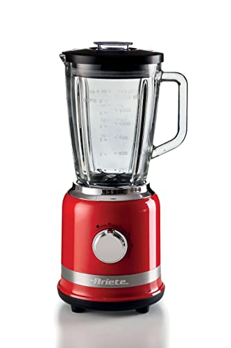 Ariete 585 Frullatore Moderna Rosso 1000 W Capacità Tazza Vetro 1,5 L 4 Velocità 4 lame