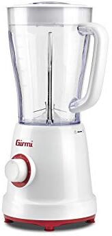 Girmi FR46 Frullatore Elettrico, 1.5 Litri, 2 velocità con Pulse, 4 lame Inox, Tappo dosatore, Dispositivo di sicurezza, Bianco/Rosso