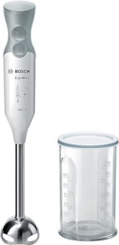 Bosch Mixer a Immersione, 600 W, 0.6 Litri, Plastica, Bianco