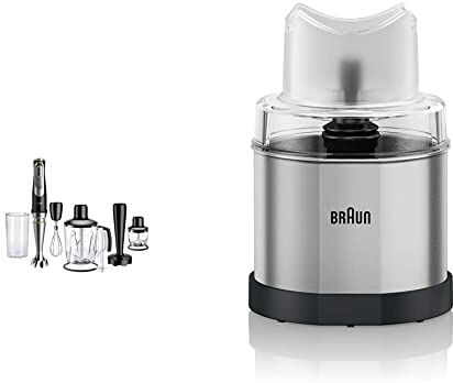 Braun MultiQuick 9 MQ9147X Frullatore ad Immersione, Miniprimer, Dotazione Frusta a Filo, Tritatutto da 350ml & MQ60, Accessorio EasyClick per Frullatore a Immersione, Tritatutto per Caffè e Spezie