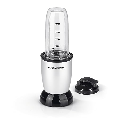 GOURMETmaxx Smoothie Maker, 700 ml, mini frullatore per frullati, cocktail e molto altro ancora, con pratico inserto da to-go, ideale come tritatutto, frullatore Nutrition & per purea   4 pezzi