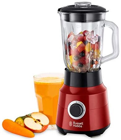 Russell Hobbs Frullatore 1.5 L, Coperchio aggiungi ingredienti, 650 W, 22.000 giri/min 2 velocità, Funzione Pulse, Desire Rosso,