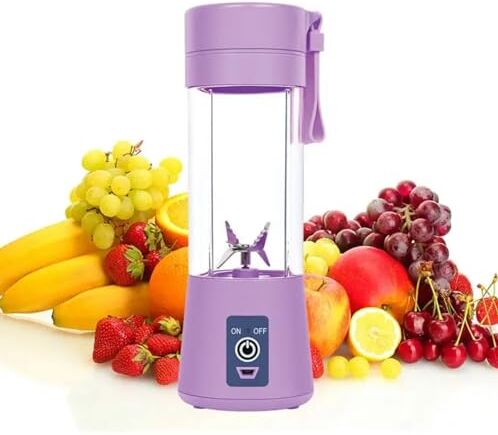 Generic Smoothie Mixer-Spremiagrumi Portatile:380ml,frullatore personale con 6 coltelli in acciaio inox,portatile,senza BPA,con tazza mixer USB per frullati e succhi (porpora)