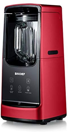 Bio Chef Frullatore BioChef Astro Vacuum, 1000W, lame in acciaio, contenitore in vetro, 9 velocità regolabili manualmente (Rosso)