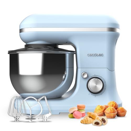 Cecotec Frullatore Impastatore Cecomixer Merengue 5L 1200 Blu. 1200 W in 6 Livelli, 5 Funzioni, Movimento Planetario, Design Elegante, Ciotola in Acciaio da 5 L e Accessori per Sbattere e Impastare