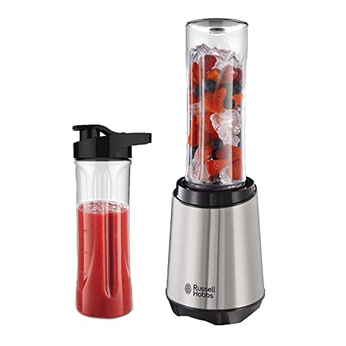 Russell Hobbs , Frullatore smoothie, Frullatore sport, Borraccia sport, 2 bottiglie da 600 ml, 300 W, 23500 giri, Lavastoviglie ok, Mix&Go