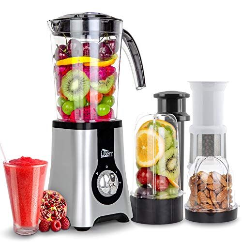 Uten Mini Frullatore Smoothie, 5 in 1 Blender Juicer, Frullatori da Cucina, Mini Blender, Juicer per Frullato, Fucco di Frutta e Verdura, 22.000 Giri/Minuto, 380W, Senza BPA