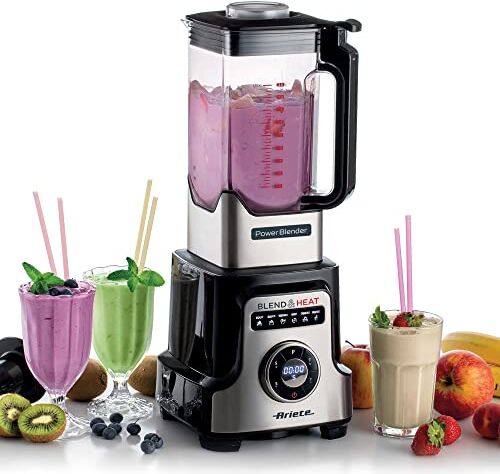 Ariete 578, Blend & Heat, Frullatore Multifunzione, Power Blender, 2 Litri, 6 Lame, 10 Velocità, 6 programmi automatici, EK1, 2000 Watt, Acciaio Inox