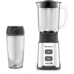 Moulinex 10 Pulseo Frullatore con Bottiglia da Viaggio 600 ml, Potenza 400W, Capacità 0.7 Litri, Tecnologia Powelix, Frullatore Elettrico con 2 Velocità e Vaso in Vetro Termoresistente Moulinex 10 Pulseo Frullatore con Bottiglia da Viaggio 600 ml, Potenza 400W, Capacità 0.7 Litri, Tecnologia Powelix, Frullatore Elettrico con 2 Velocità e Vaso in Vetro Termoresistente