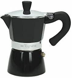 Tognana Coffee Star Black, Caffettiera Moka, 2 Tazze, Alluminio, Nero