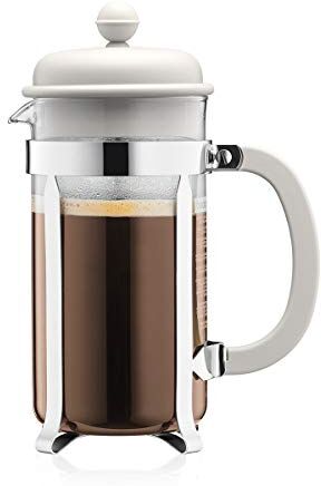 Bodum – Caffettiera – Caffettiera a pistone tazze, Vetro, Bianco, 1L