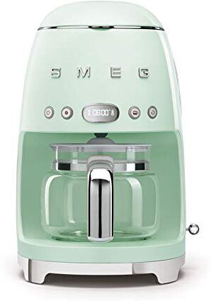 SMEG , Macchina da Caffè Filtro , Funzione Aroma e Autostart, Caraffa in Vetro Fino a 12 Tazze, 2 Livelli di Intensità, Modalità Keep Warm, 1050W, Verde Pastello