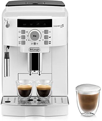 DeLonghi Magnifica S  Macchina da Caffè Automatica per Espresso e Cappuccino, Caffè in Grani o in Polvere, 1450 W, Bianco