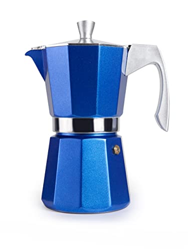 IBILI Moka express Evva Blue, 6 tazze, 300 ml, alluminio fuso, adatta per l’induzione