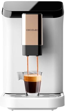 Cecotec Macchina da Caffè Superautomatica Cremmaet Macchia White Rose. 1350 W, Thermoblock, Pompa di Pressione da 19 bar, Sistema Plug&Play, Serbatoio di Caffè con Macinacaffè Integrato