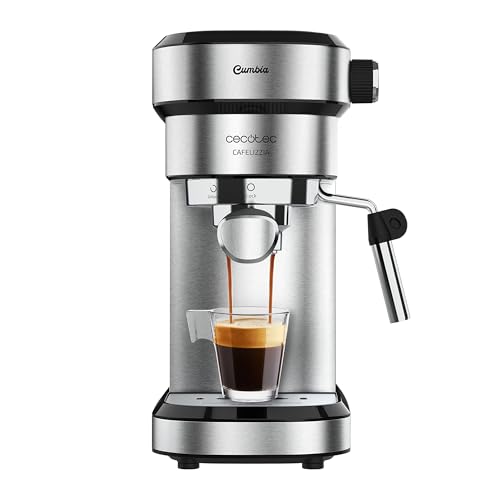 Cecotec Macchina da Caffè Espresso Cafelizzia 790 Steel. 1350W, 20 Bar, Espressos e Cappuccino, Sistema Thermoblock, Braccio Filtro A Doppia Uscita con Due Filtri, Serbatoio Estraibile 1,2 L, Acciaio