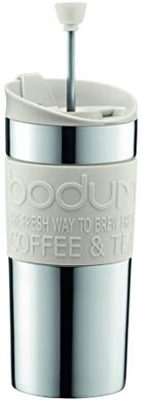 Bodum Caffettiera a filtro Travel Press, 0,35 l, colore: Crema