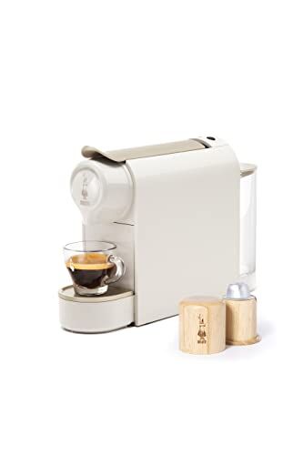 Bialetti Gioia, Macchina Caffè Espresso Funziona esclusivamente con Capsule , 50% Plastica Riciclata, Tortora
