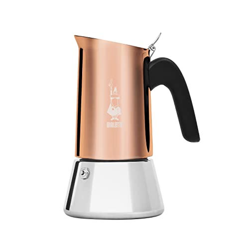 Bialetti Caffettiera New Venus Bronze 6 Tazze, Manico anti scottatura, Adatta a Induzione, 6 Tazze (235 ml), Acciaio Inossidabile, Bronzo