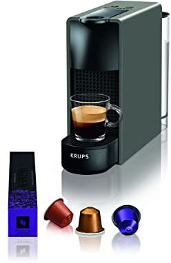 Nespresso Mini macchina da caffè a capsule Krups  Essenza   0,6 L   19 bar   modalità risparmio energetico   grigio   classe energetica A